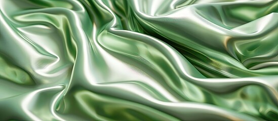 Wall Mural - Texture of light green shiny fabric with folds ideal for copy space image