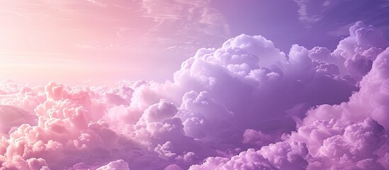 Wall Mural - dreamy background featuring cotton candy purple clouds against a fantasy sky with copy space image