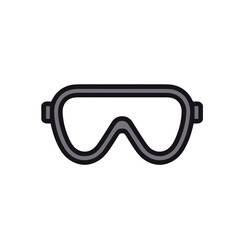 Wall Mural - Diving Goggles Icon in Minimal Black and White Style, Sea Adventure Gear