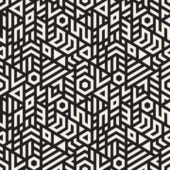 Wall Mural - vector seamless geometric pattern. irregular lines abstract background. composition from randomly di