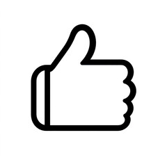 Aufkleber - Thumb up line vector icon isolated on transparent background. Outline Like sign png