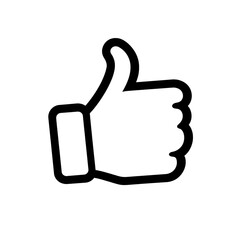Aufkleber - Thumb up line vector icon isolated on transparent background. Outline Like sign png