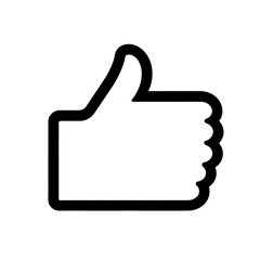 Aufkleber - Thumb up line vector icon isolated on transparent background. Outline Like sign png