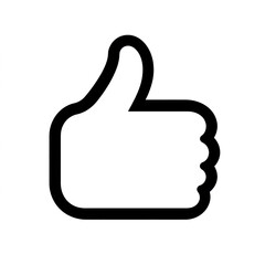 Aufkleber - Thumb up line vector icon isolated on transparent background. Outline Like sign png
