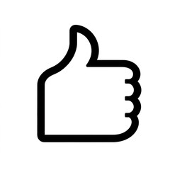 Aufkleber - Thumb up line vector icon isolated on transparent background. Outline Like sign png