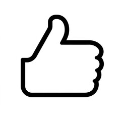 Aufkleber - Thumb up line vector icon isolated on transparent background. Outline Like sign png