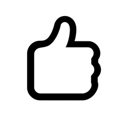 Aufkleber - Thumb up line vector icon isolated on transparent background. Outline Like sign png