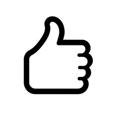 Aufkleber - Thumb up line vector icon isolated on transparent background. Outline Like sign png