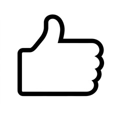 Aufkleber - Thumb up line vector icon isolated on transparent background. Outline Like sign png