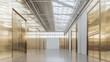 © Andrew - Golden Corridor:  A minimalist architectural masterpiece, showcasing a sleek, modern design with polished brass accents. This captivating corridor.