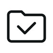© Altop Media - Folder with check mark UI icon, category accept simple line user interface vector symbol