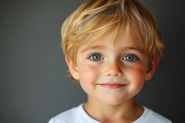 portrait of an white little boy with a smile