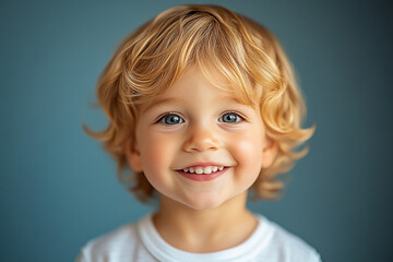 portrait of an white little boy with a smile