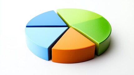 Leinwandbilder - Colorful Pie Chart with Minimalist Design for Analysis