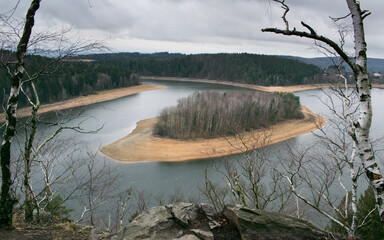 A winter view of the Seč Reservoir, Czech Republic