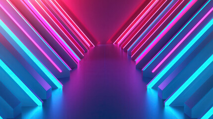 Wall Mural - futuristic neon flow, an abstract background featuring dynamic neon lines that evoke a vibrant high-