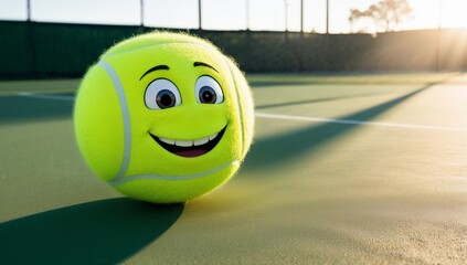 Poster - ball on the court with a smile