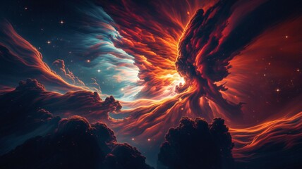 Wall Mural - a cinematic shot-of a dramatic otherworldly cosmic 