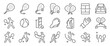 © antto - Padel tennis out icon set. It included contexts such as padel tennis, racket, paddle, player, ball, playing, and more. Editable Vector Stroke.