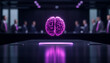 © Suritong - Futuristic brain hologram in a corporate meeting room, modern setting