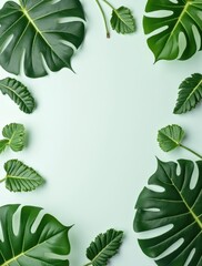 top view leaves with copy space