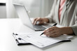 © Orathai - Business woman employer Check history resume hiring recruit looking cv resume to hire candidates, analyzing information before job interview. Recruitment concepts