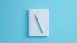 © Pungu x - Spiral notebook open with a fountain pen on top, academic writing, 3D illustration