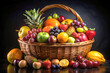 © Watcharakorn - basket of fruits. fruit, basket, food, apple, fresh, apples, isolated, healthy, red, diet, white, green, ripe, pear, yellow, orange, fruits, organic, grape, grapes, juicy, autumn, sweet, natural, harv