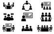 © pixel.99 - People meeting icon set business meetings presentation marketing temwork management finance table employee group company partnership