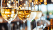 © Selene Studio - Glasses of White Wine in a Restaurant Setting, bar, pub, cafe, nightlife, celebration