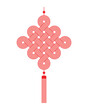 © Olena - Chinese lucky knot with tassel. Lunar new year decoration. Red traditional Chinese ornament. Vector illustration isolated on white background