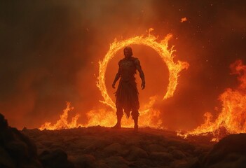 Poster - Fire creature, all mortal lives expire, souls go to their doom in flames forever more