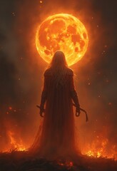 Poster - Fire creature, all mortal lives expire, souls go to their doom in flames forever more