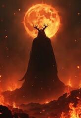Poster - Fire creature, all mortal lives expire, souls go to their doom in flames forever more