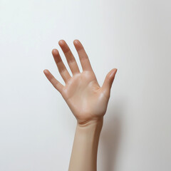 Beauty portrait hand of woman model on white background