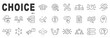 © tutti_frutti - Set of making choice related line icons. Survey, checklist, feedback, option, accept, arrow, way etc. Editable stroke. Set 3