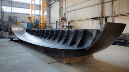 Wall Mural - Wind turbine blade fabrication process, capturing the essence of modern renewable power production.