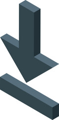Wall Mural - downloading isometric icon represents transferring data or files from online server to local device