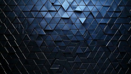 Poster - Futuristic, High Tech, dark background, with a triangular block structure