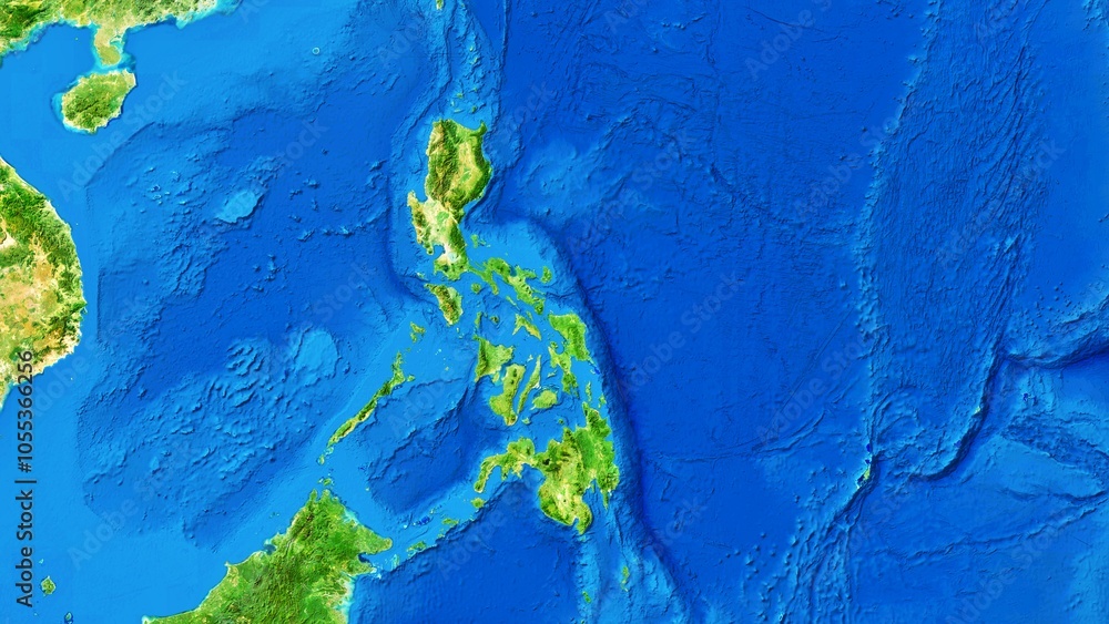 Philippines Raster Map Download 8K Philippines Map, High Resolution Satellite View With No Border ...