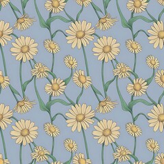 seamless flower,daisy print pattern background