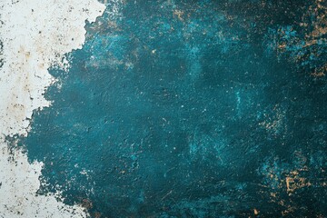  A textured wall featuring a teal surface with hints of white and aged imperfections, creating a vintage and artistic aesthetic.
