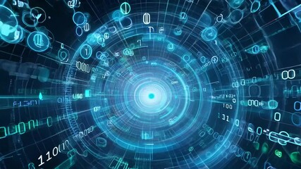 Wall Mural - digital visible computerized labyrinth memories users mind maze thoughts restructuringhighlighting n