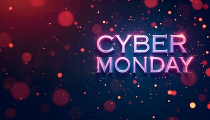 Cyber Monday background with sparkles and copy space
