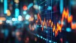 © Prapan - A blurred background of a bustling trading floor with a prominent stock graph in the foreground