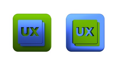 Wall Mural - colorful ui or ux design icon isolated on white background. square button. 3d render illustration