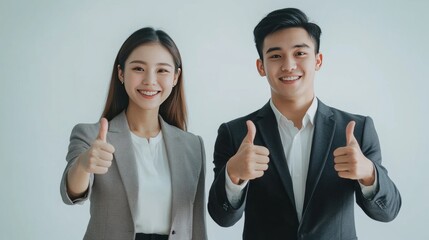 business people with thumbs up