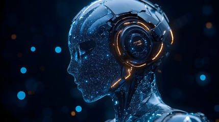 Leinwandbilder - Controlling and directing human agents through advanced AI-powered cybernetic and interconnectivity.
