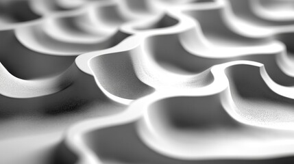 Abstract 3D Render of Wavy Surface with Textured Details