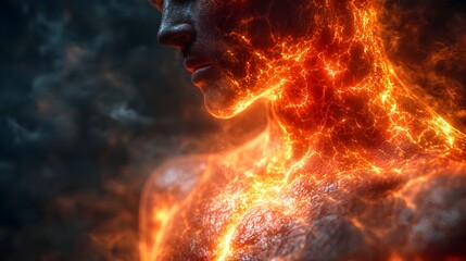 Poster - Explosive Fiery Burst of Intense Energy and Scorching Heat Bursting with Chaotic Flames - Dramatic,Powerful and Visceral Depiction of a Dangerous,Catastrophic Natural Disaster